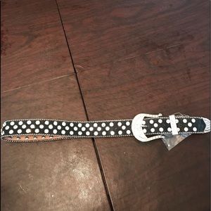 Leather bling belt